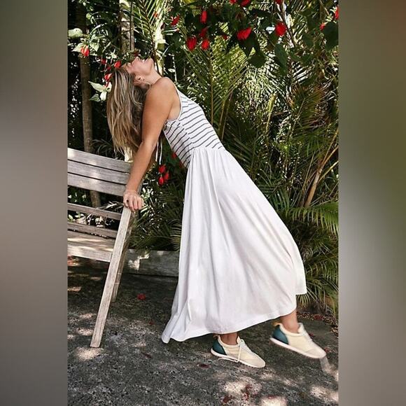 Free People Alana Open-Back Striped Midi Size Medium - Picture 2 of 13